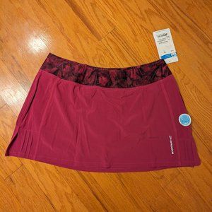 NWT Brooks Glycerin Skort / Tennis Skirt, Vino / Plum Print, Size Women's L
